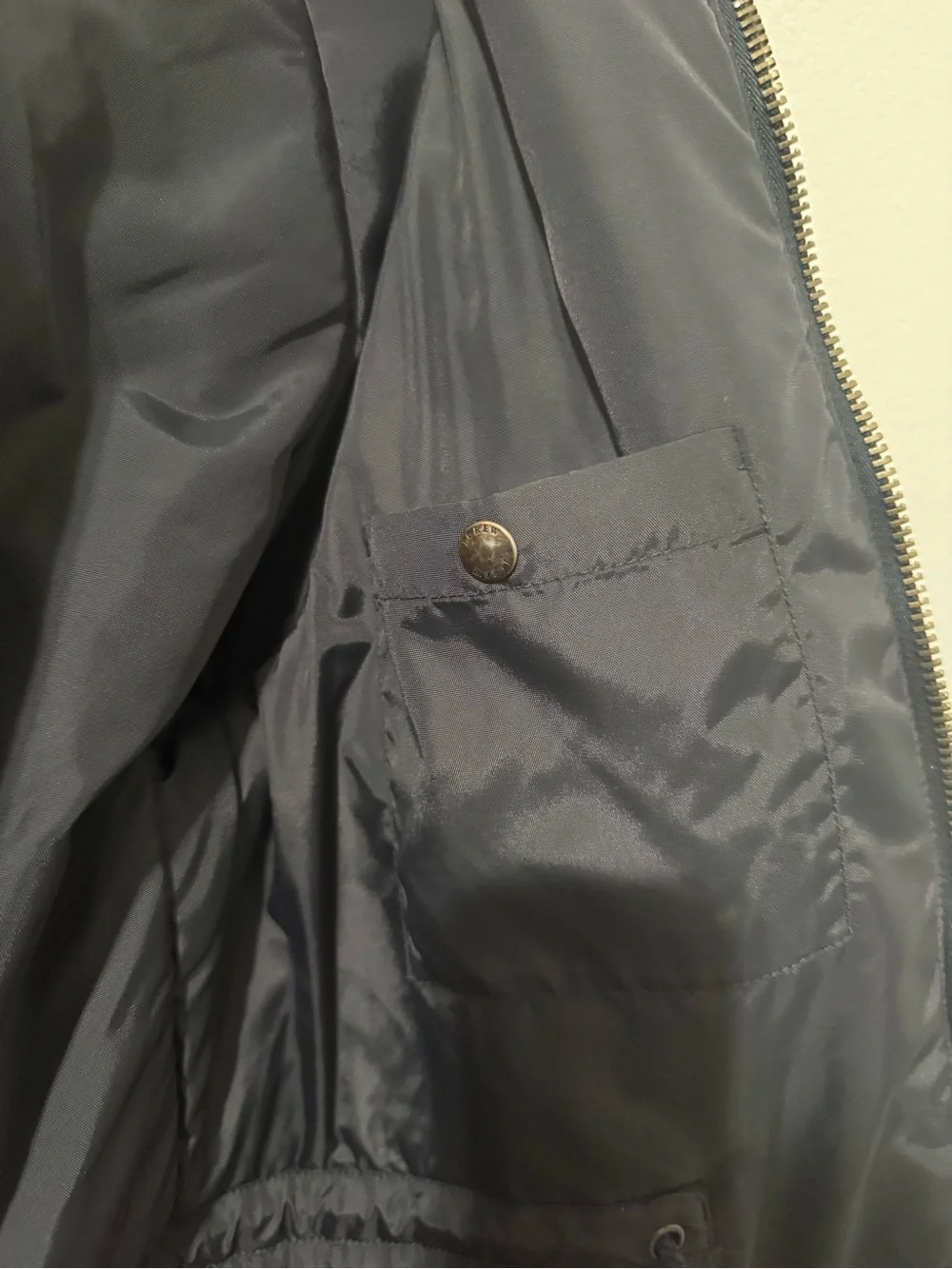 J. Crew jacket Hooded Parka in midnight Navy blue